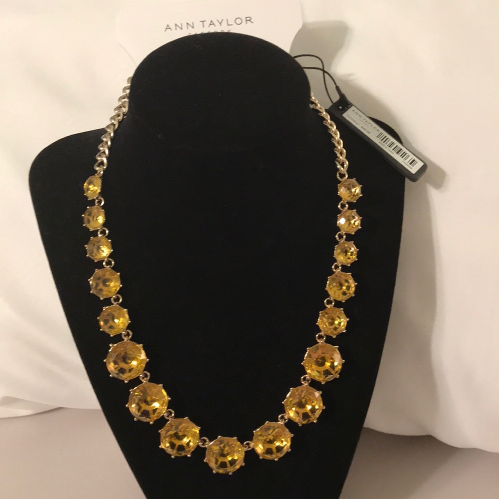 Ann Taylor yellow stone gold plated necklace